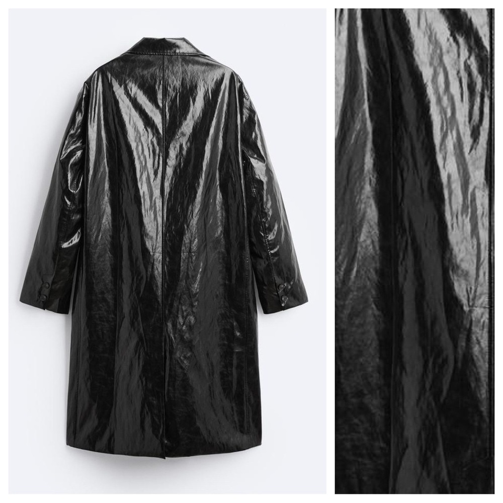 NWOT. Zara Man Limited Edition Shiny Oversized Coat. Size S. - Picture 7 of 15